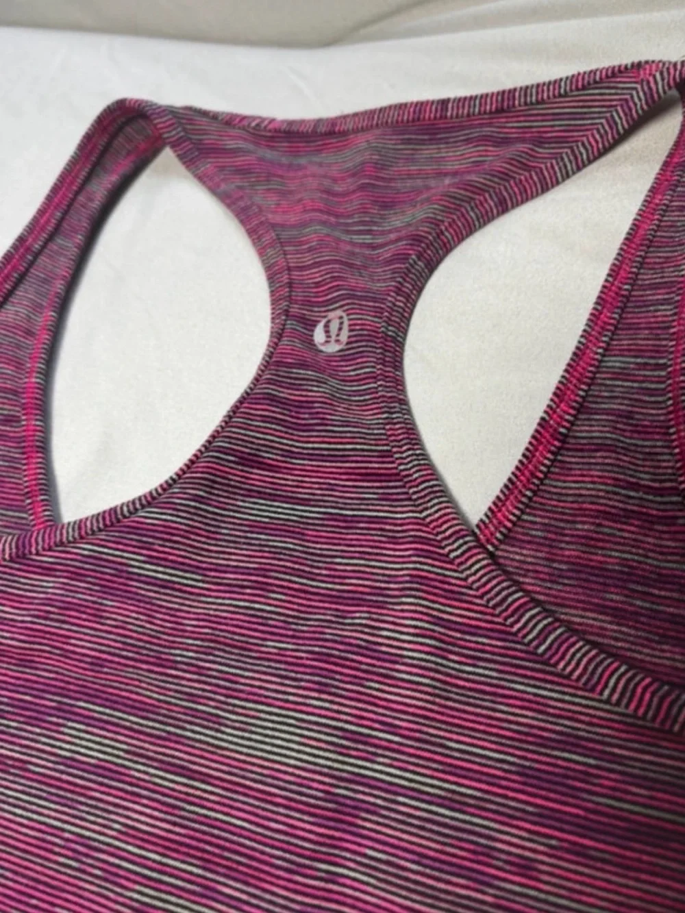 Lululemon Women’s Pink Striped Racerback Tank Top